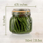 Galashield Glass Jars with Lids 24 oz Food Storage Jars with Airtight Lids Leak Proof Glass Canisters Kitchen Jars