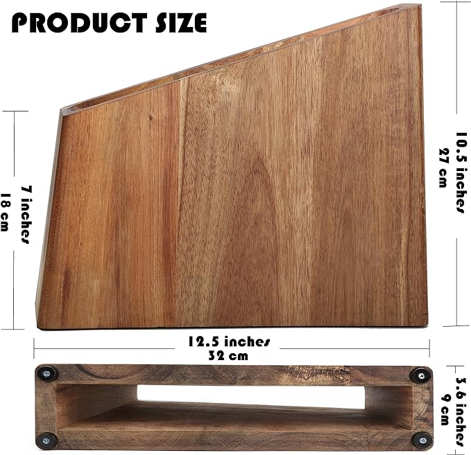 Resafy Magnetic Knife Wooden Block Knife Display Holder Rack Double Side Magnetic Stands with Strong Enhanced Magnets Kinves Strip Magnetic Knife Holder