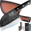 XYJ Authentic Since 1986,Outstanding Ancient Forging,6.7 Inch Full Tang,Serbian Chefs knife,Chef Meat Cleaver,Kitchen Knives,Set with Leather Sheath,Take Carrying,Butcher
