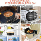 Onader 6 Inch Small Cake Pans Sets of 3 for Baking, Round Smash Cake Baking Pans for Birthday Wedding, Stainless Steel Core with Nonstick Coating