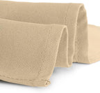 Gee Di Moda Rectangle Tablecloth - 60 x 126 Inch Beige Table Cloth for 8 Foot Rectangle Table - Heavy Duty Washable Fabric - for 8 Ft Buffet Table, Holiday Party, Dinner, Wedding & Baby Shower