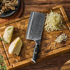 KYOKU Vegetable Cleaver Knife - 7" - Shogun Series - Japanese VG10 Steel Core Forged Damascus Blade - with Sheath & Case
