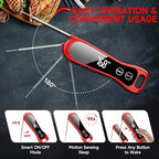 2025 Upgraded Meat Thermometer Digital-1 Second Instant Read Food Thermometer with Large LED Display-IP67 Waterproof Kitchen Thermometer for Grilling and Cooking for Oven, BBQ, Smoker, Candy, Turkey