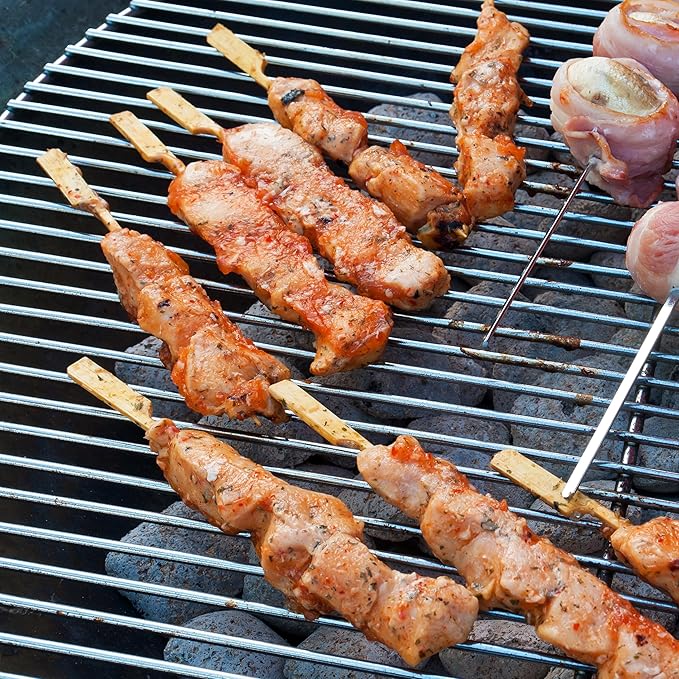 6 Inch Bamboo Skewers 200 PCS Wooden Skewers Sticks for Fruit Kabobs, Yakitori Chicken, Appetizers (6 Inch)