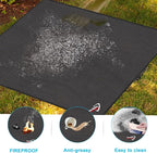 DocSafe 40" Square Fire Pit Mat Under Grill Mat,4 Layers Fireproof Indoor Fireplace Pad Heat Insulated Protect for Decks,Patios,Grass,BBQ Smoker,Portable Reusable Oil-Proof and Waterproof, Black