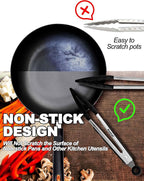 Anaeat Non-Stick Silicone Locking Tong - Stainless Steel 7" Mini Kitchen Food Tongs with Non-Slip Silicone Tips and Grip for Cooking, Baking and BBQ - Heat Resistant up to 480°F (Black)