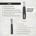 A Bar Above Premium Quality Channel Knife, Stainless Steel Bar Tool, Garnish for Cocktail Mixers, Lemon Zester, and Fruit Peeler, Professional Grade Bar Accessory, Durable Citrus Knife