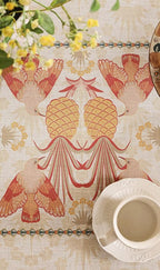 patdrea Designer Rectangle Linen Table Cloth,Vintage Anti-Wrinkle Durable Tropical Style Tablecloth,Fall Decor Table Cover Cloth for Kitchen Dining Christmas,Thanksgiving,55"x79"-Pineapple a