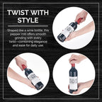 Wine Bottle Pepper Grinder, 12 Inch Wood Pepper Mill, Adjustable Coarseness 1:1 Scale Bottle Manual Peppercorn Mill, Wooden Pepper Crusher with Steel Grinders, Best for Wine Collectors, WB1