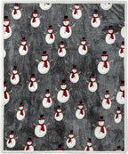 PAVILIA Premium Christmas Sherpa Throw Blanket | Snowman Decoration, Fleece, Plush, Warm, Cozy Reversible Microfiber Holiday Blanket 50 x 60