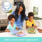 Bentgo Kids Prints Leak-Proof, 5-Compartment Bento-Style Kids Lunch Box - Ideal Portion Sizes for Ages 3-7, Durable, Drop-Proof, Dishwasher Safe, & PFAS & BPA-Free Materials (Mermaid Scales)