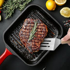 Stainless Steel Spatula Set, 2 Pieces Metal Spatula for Cast Iron Skillet, Metal Spatulas for Kitchen Use with Wooden Handle, Ideal for Frying Steak, Pancake, Cookie, Burger, Brownie or Desserts