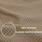 Homaxy 100% Cotton Waffle Weave Kitchen Dish Towels, Ultra Soft Absorbent Quick Drying Cleaning Towel, 13 x 28 Inches, 4-Pack, Tan