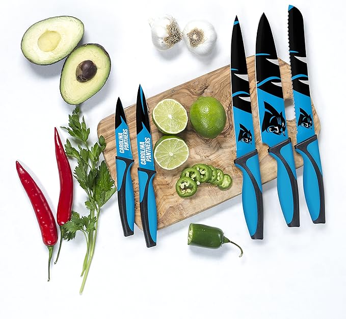 The Sports Vault NFL Carolina Panthers 5-Piece Kitchen Knife Set