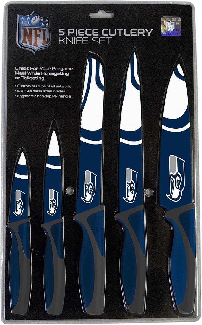 The Sports Vault NFL Seattle Seahawks 5-Piece Kitchen Knife Set