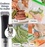 SOUSVIDE ART Sous Vide Immersion Cooker Kit - Machine with Digital Timer, Temp Control, 30 Bags, Vacuum Pump, Suvee Cooker Gift for Chefs