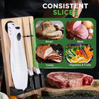 NutriChef Electric Carving Turkey Slicer Kitchen Knife | For Thanksgiving | Portable Electrical Food Cutter Knife Set with Carving Blades & Wood Carving Stand | Cuts Meat, Bread, Cheese & Fruit