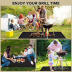 70 x 48 Inch Under Grill Mats for Outdoor Grill, Double-Sided Fireproof Grill Protector Pad, Waterproof, Oil-Proof, Indoor Fireplace/Fire Pit Mat, Easy-Clean BBQ/Grill Floor Mat for Deck & Lawn