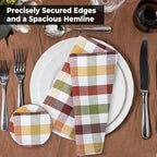 Urban Villa Harvest Cloth Dinner Napkin Set of 6 20x20 inches Fall Checks 100% Cotton Highly Absorbent Durable Reusable Washable Ideal for Farmhouse Thanksgiving Fall Everyday Use Table Napkins