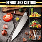 SliceElite Slice Series 8 Inch Chef Knife High Carbon German Steel Blade Pakkawood Handle with Polymer Blade Guard Professional Sharp Kitchen Knife for Meat Cutting Vegetable BBQ Cooking Chopping