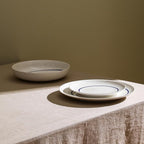 Stone Lain Luna 12-Piece Porcelain Dinnerware Set, Plates and Bowls Set, Dish Set for 4, Blue