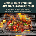 Cooling Racks for Cooking and Baking - 11.5"x16.5" Oven Safe Premium Stainless Steel Heavy Duty Baking Rack Tight-Wire, Fits Half Sheet Pan for Roasting & Grilling & Cooking - 1 Pack