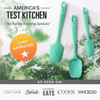 DI ORO Silicone Spatula Set - Rubber Kitchen Spatulas for Baking, Cooking, & Mixing - 600°F Heat-Resistant & BPA Free Silicone Scraper Spatulas for Nonstick Cookware - Dishwasher Safe (4pc, Mint)