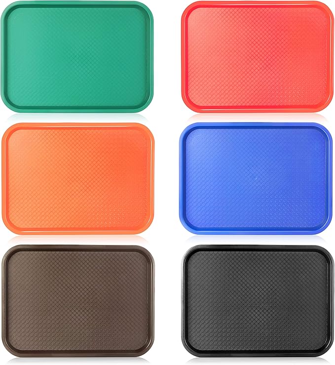New Star Foodservice 24333 Fast Food Tray, 10.5 x 13.5, Black, Set of 12