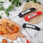 20 Pcs Digital Meat Thermometer Foldable Waterproof Kitchen Instant Read Cooking Grill Food Thermometer with Magnet Digital Food Probe for Cooking Kitchen Beef Accessories Gadgets