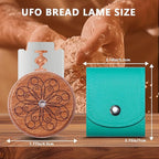 UFO Bread Lame Cutter for Homemade Sourdough,Bread Scorer Tool for Sourdough with 5 Blades and Storage Cover,Slashing Tool Bread Cutting Knife for Artisan Bread and Makers (Circle-teal)