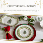 Spode Annual 2025 Collector Plate - Red & Green Plaid Border, Holiday Accent for Appetizers, Desserts & Display - 8 Inch Porcelain Plate, Microwave, Oven, Dishwasher & Freezer Safe