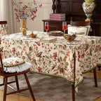 ISAENNE Designer Bohemian Linen Extra Long Rectangle Tablecloth,Colorful Floral Pattern Table Cloth,Wrinkle Resistant Decorative Tablecloths for Dining Thanksgiving Kitchen,63"*110"-Grace A
