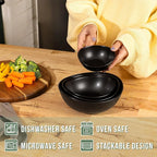 Home Beets Matte Black Ceramic Serving Bowls for Entertaining, 10-18-28-42 Ounce, Microwave, Oven & Dishwasher Safe, Large Serving Dishes, Prep Salad Bowls for Pasta, Parties, Catering, Set of 4