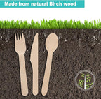 500 Wooden Forks, Disposable Wooden Cutlery Set - Alternative to Plastic, Eco Friendly, Biodegradable, Compostable Cutlery Set - 500 Compostable Forks, Disposable Utensils Set