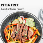 Frying Pan, 12 Inch Hybrid Non Stick Stainless Steel Skillets, Dishwasher Induction Oven Broiler Safe, Non Toxic Chef's Pan, PFOA Free Cookware