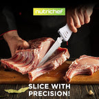 NutriChef Electric Carving Turkey Slicer Kitchen Knife | For Thanksgiving | Portable Electrical Food Cutter Knife Set with Carving Blades & Wood Carving Stand | Cuts Meat, Bread, Cheese & Fruit