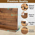 Magnetic Knife Holder,Double Sided Magnetic Knife Block for Kitchen Counter,Acacia Wood Strong Magnet Knife strip