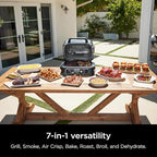 Ninja OG951 Woodfire Pro Connect Premium XL Outdoor Grill & Smoker, Bluetooth, App Enabled, 7-in-1 Master Grill, BBQ Smoker, Outdoor Air Fryer, Woodfire Technology, 2 Built-In Thermometers, Black/Blue