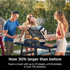 Ninja OG951 Woodfire Pro Connect Premium XL Outdoor Grill & Smoker, Bluetooth, App Enabled, 7-in-1 Master Grill, BBQ Smoker, Outdoor Air Fryer, Woodfire Technology, 2 Built-In Thermometers, Black/Blue