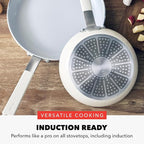 GreenPan x Bobby Flay 12" Nonstick Frying Pan Skillet, PFAS-Free Diamond Ceramic, Induction Suitable, Stay-Cool Silicone Handle, Easy Clean Dishwasher & Oven Safe, Egg & Omelet Pan, Cream