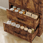 Pantry Organizers and Storage Cabinet, 71” Barn Door White Kitchen Cabinet with Drawers and Adjustable Shelf, Tall Pantry for Kitchen, Dining Room, Living Room. Bathroom and Office