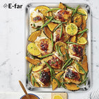 E-far Baking Sheets Set of 2, 16” x12” Stainless Steel Cookie Sheets Pans for Oven, Non-toxic Metal Trays for Baking Cake Cookie, Healthy & Rust Free, Mirror Finish & Dishwasher Safe