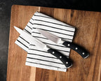 DURA LIVING 3-Piece Kitchen Knife Set – Ultra-Sharp German Stainless Steel, 8” Chef, 5” Utility, and 3.5” Paring Knives with Ergonomic Handles, Multipurpose Kitchen Knife Set, Black