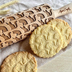 MURRR... Embossing Rolling Pin Wooden Embossing Rolling Pin With Cats