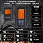 Remote Meat Thermometer Wireless, Vauno Wireless Meat Thermometer for Grilling and Smoking with Dual Meat Probe, Kitchen Timer, Digital Cooking Food Thermometer for Smoker BBQ Oven Outside Grill