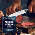 Cutluxe Kitchen Utility Knife, 5.5" Paring Kitchen Knife – Razor Sharp Blade, High Carbon German Steel, Full Tang Ergonomic Handle Design – Artisan Series