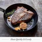 Merten & Storck Pre-Seasoned Carbon Steel 8” Frying Pan Skillet, Use on Induction, Stove and Grill, Durable, Even-Heating, for Searing, Grilling, Oven Use, and Campfire, Indoor/Outdoor