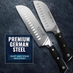 Cutluxe Santoku Knife Set – 7" Chopping Knife and 5" Vegetable Knife – Multipurpose Kitchen Knives – High Carbon German Steel, Full Tang & Ergonomic Handle Design – Artisan Series