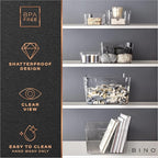 BINO | Plastic Organizer Bins, Small - 4 Pack | The SOHO Collection | Multi-Use Plastic Bin | Pantry & Freezer Organizer Bin | Storage Containers | Bins for Home & Kitchen Org