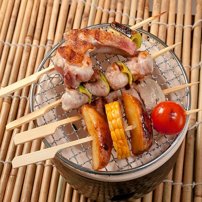 6 Inch Bamboo Skewers 200 PCS Wooden Skewers Sticks for Fruit Kabobs, Yakitori Chicken, Appetizers (6 Inch)
